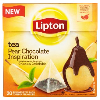 Lipton Inspirowane deserem gruszka w czekoladzie Herbata czarna 32 g (20 torebek)