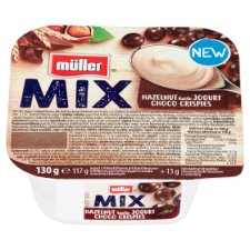 Müller Mix Jogurt o smaku orzechów laskowych z kulkami zbożowymi z czekoladą 130 g
