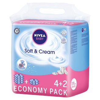 NIVEA Baby Soft & Cream Chusteczki 378 sztuk (6 x 63 sztuki)