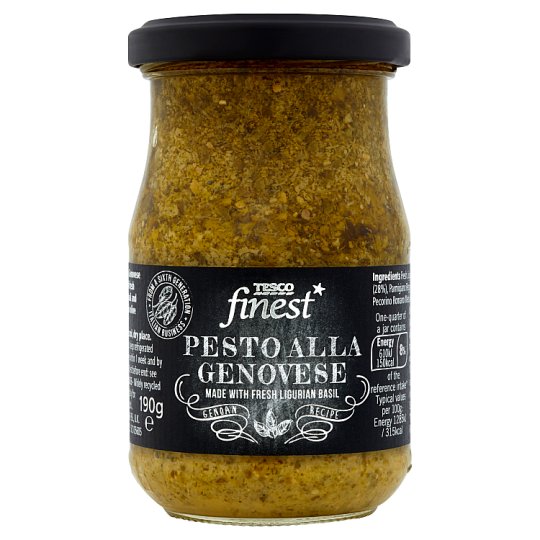 Tesco Finest Pesto ze świeżej bazylii z oliwą z oliwek 190 g