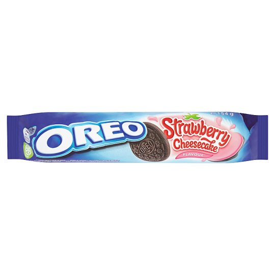 Oreo Ciastka kakaowe z nadzieniem o smaku sernika z truskawkami 154 g