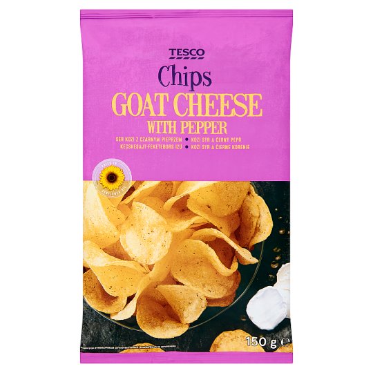 Tesco Chipsy ziemniaczane o smaku sera koziego i czarnego pieprzu 150 g