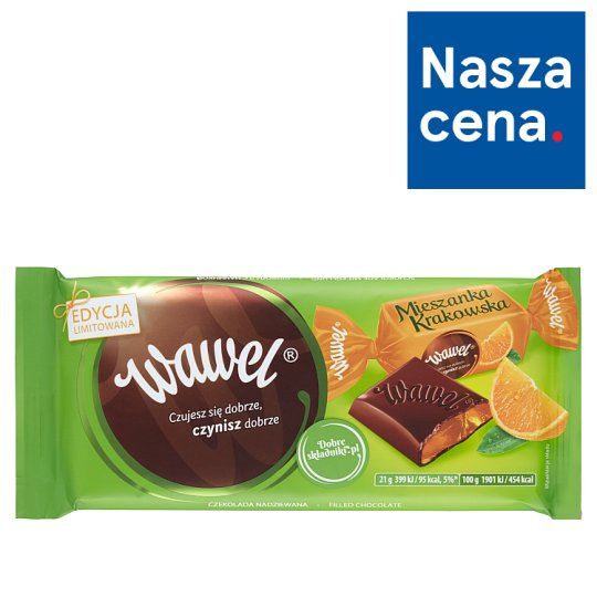 Wawel Mieszanka Krakowska o smaku pomarańczowym Czekolada nadziewana 105 g