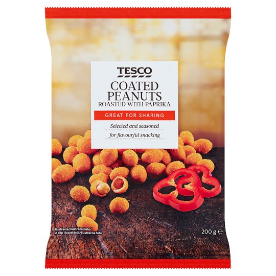 Tesco Orzeszki ziemne smażone w panierce o smaku papryki 200 g