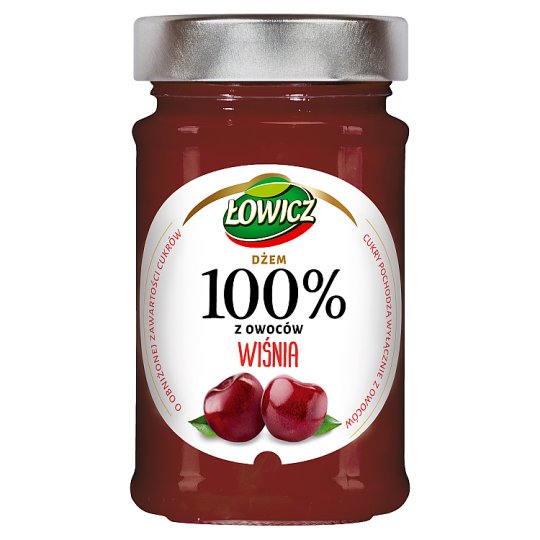 Łowicz Dżem 100% z owoców wiśnia 220 g