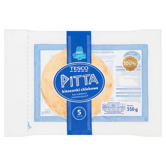 Tesco Pitta kieszonki chlebowe 350 g (5 sztuk)