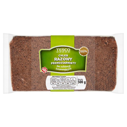 Tesco Chleb razowy pełnoziarnisty 500 g