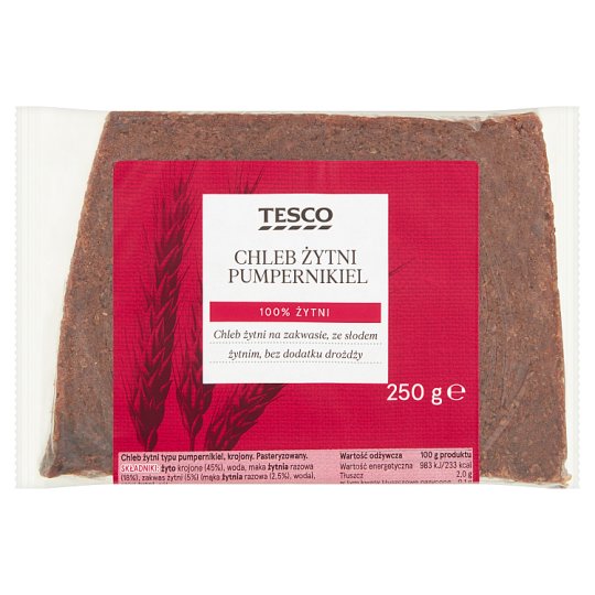 Tesco Chleb żytni pumpernikiel 250 g