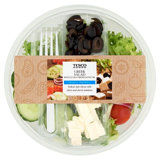 Tesco Mieszanka sałat z serem miękkim Fitaki i oliwkami 210 g