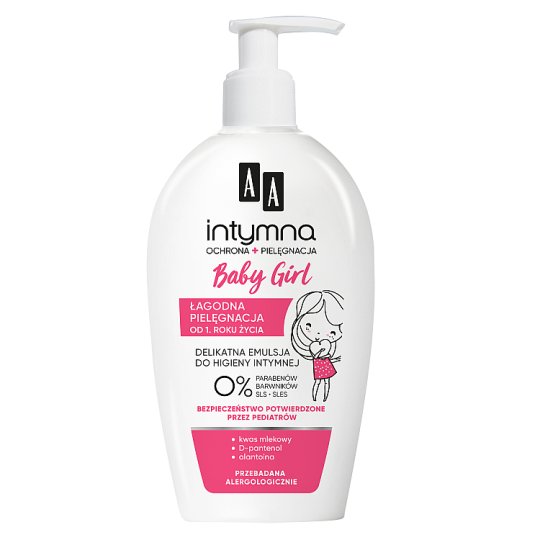 AA Intymna Baby Girl 0% emulsja do higieny intymnej od 1. roku życia dozownik 300 ml