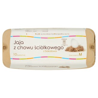Jaja z chowu ściółkowego z Sokołowa M 10 sztuk