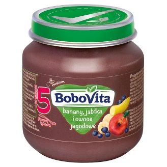 BoboVita Banany jabłka i owoce jagodowe po 5 miesiącu 125 g