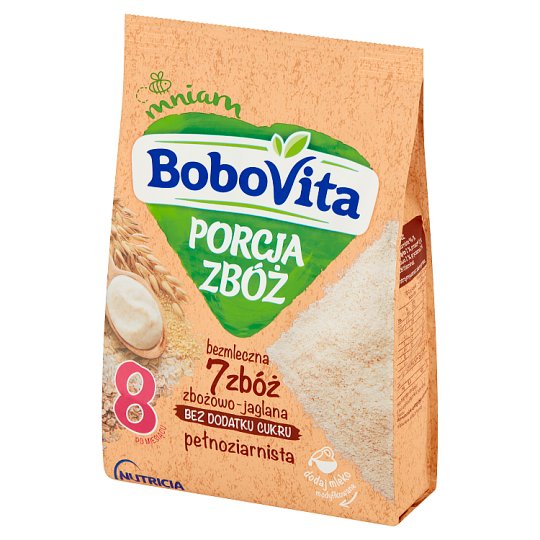 BoboVita Porcja Zbóż Kaszka bezmleczna 7 zbóż zbożowo-jaglana po 8 miesiącu 170 g