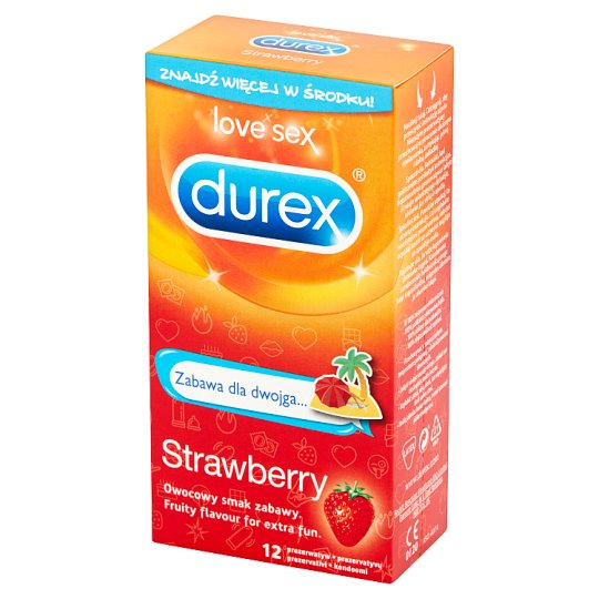 Durex Strawberry Zabawa dla dwojga... Prezerwatywy 12 sztuk