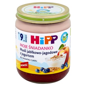 HiPP BIO Moje Śniadanko Musli jabłkowo-jagodowe z jogurtem po 9. miesiącu 160 g