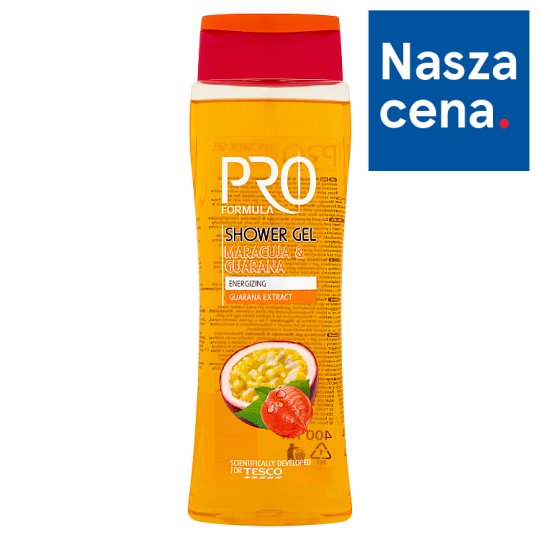 Tesco Pro Formula Żel pod prysznic Maracuja & Guarana 400 ml