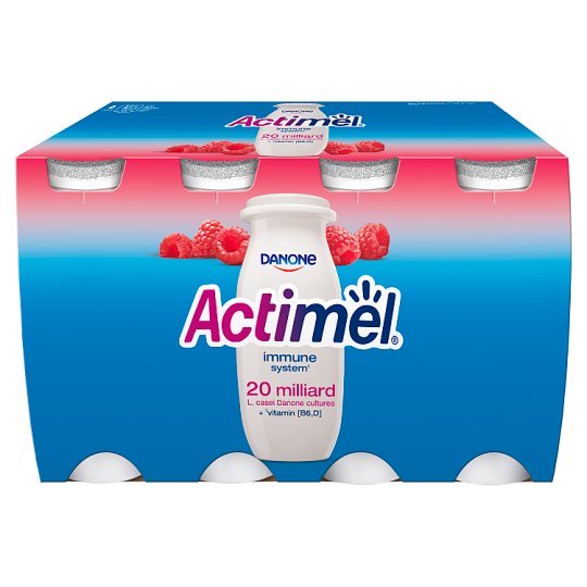 Danone Actimel Mleko fermentowane o smaku malinowym 800 g (8 x 100 g)