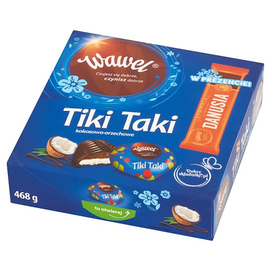 Wawel Tiki Taki kokosowo-orzechowe Czekolada z nadzieniem 468 g