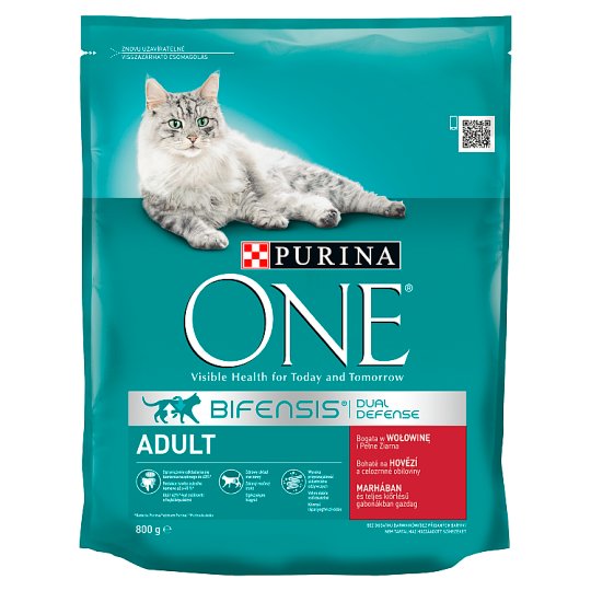 PURINA ONE Adult Complete Food for Cats with Beef and Whole Grains 800 g