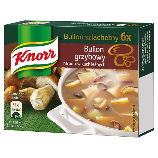 Knorr Bulion szlachetny grzybowy na borowikach leśnych 60 g (6 kostek)