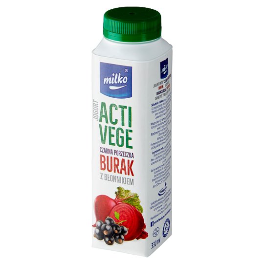 Milko Acti Vege Jogurt czarna porzeczka burak z błonnikiem 330 ml