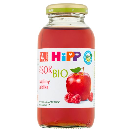 HiPP BIO Maliny-Jabłka Sok Bio 100% po 4. miesiącu 0,2 l