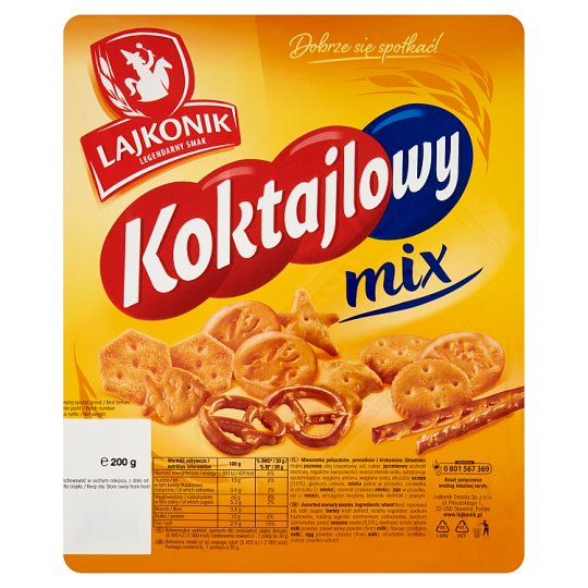 Lajkonik Koktajlowy mix Mieszanka paluszków precelków i krakersów 200 g