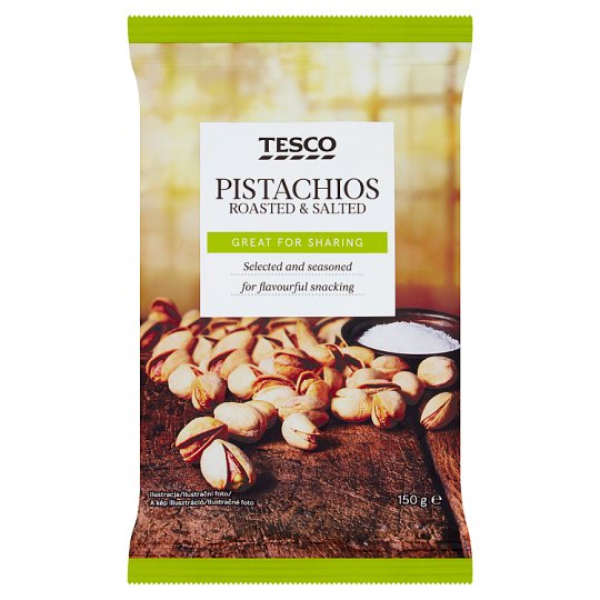 Tesco Pistacje niełuskane prażone solone 150 g