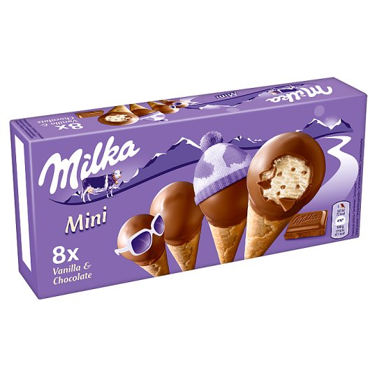 Milka Mini Vanilla with Chunks of Milk Chocolate with Icing Ice Cream 200 ml (8 x 25 ml)
