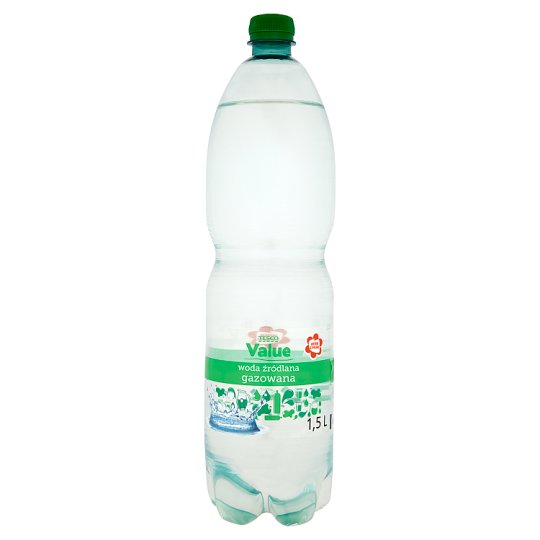 Tesco Value Woda źródlana gazowana 1,5 l