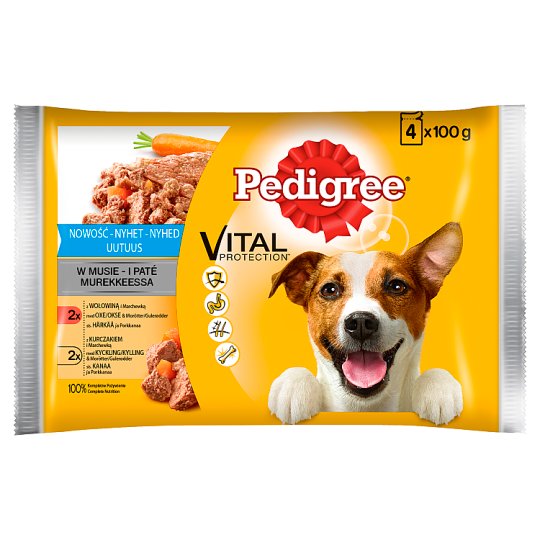 Pedigree Vital Protection Karma pełnoporcjowa w musie 400 g (4 x 100 g)