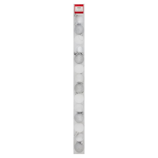 Tesco Bombka srebrna 40 mm 15 sztuk