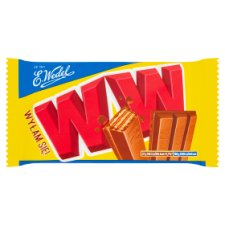 E. Wedel WW Cztery wafelki przekładane nadzieniem orzechowym arachidowym w mlecznej czekoladzie 47 g