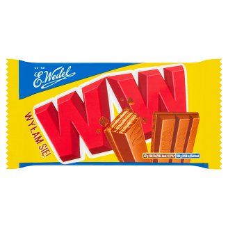 E. Wedel WW Cztery wafelki przekładane nadzieniem orzechowym w mlecznej czekoladzie 47 g