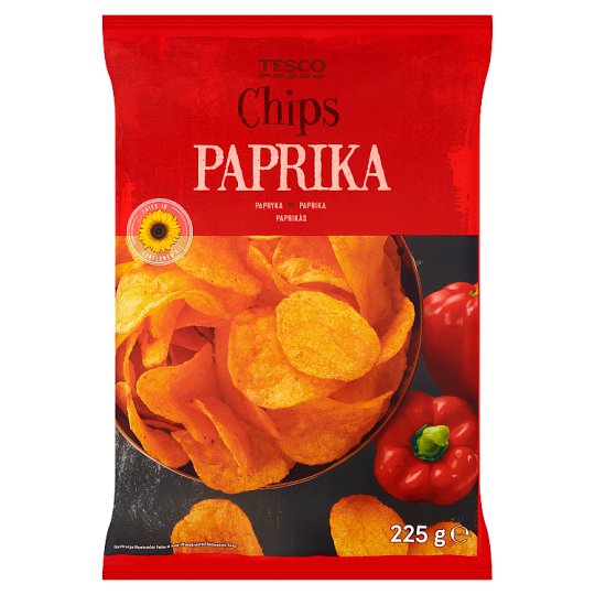Tesco Chipsy ziemniaczane o smaku papryki 225 g