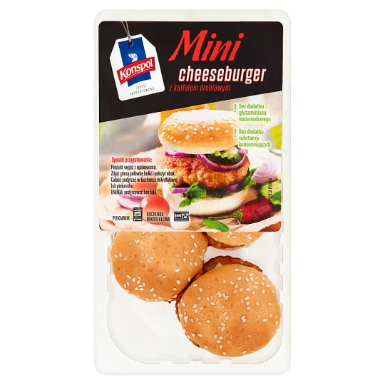 Konspol Mini cheeseburger z kotletem drobiowym 245 g
