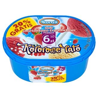 Koral Kolorowe Lato Lody śmietankowo-truskawkowe 1,2 l