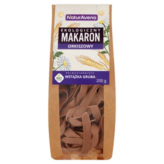 NaturAvena Ekologiczny makaron orkiszowy pełnoziarnisty wstążka gruba 200 g