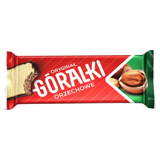 Góralki orzechowe Wafelki z kremowym nadzieniem w polewie kakaowej 50 g