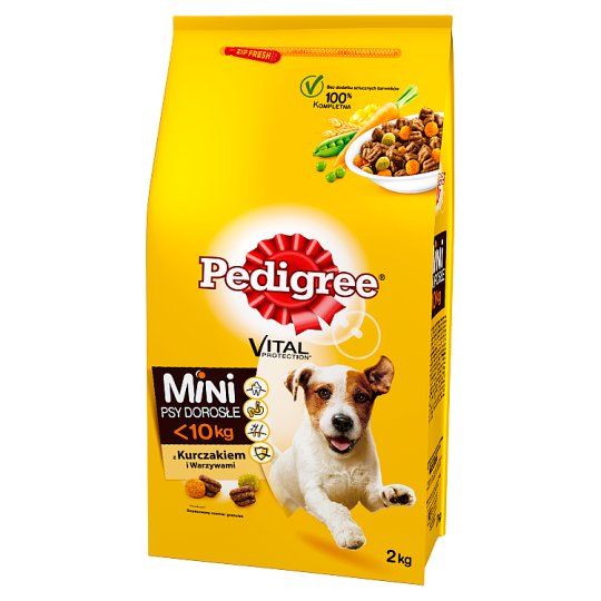 Pedigree Vital Protection Mini Psy dorosłe <10 kg Karma z kurczakiem i warzywami 2 kg
