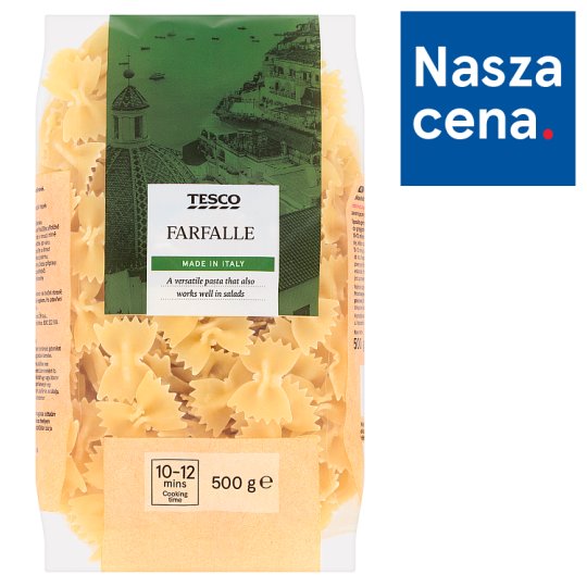Tesco Makaron bezjajeczny farfalle 500 g