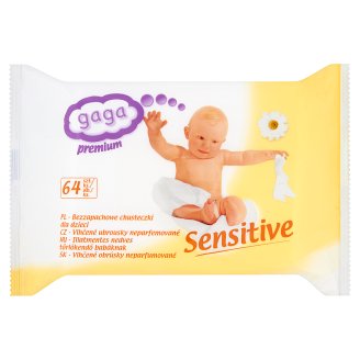 Gaga Premium Sensitive Bezzapachowe chusteczki dla dzieci 64 sztuki