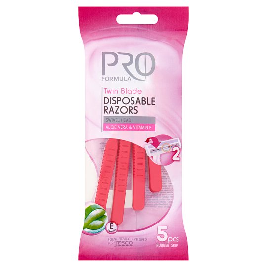 Tesco Pro Formula Twin Blade Jednorazowa maszynka do golenia dla kobiet 5 sztuk