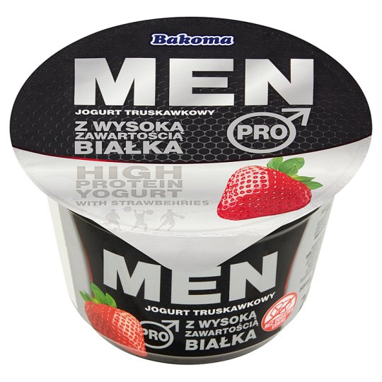 Bakoma Men Pro Jogurt truskawkowy z wysoką zawartością białka 200 g