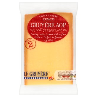 Tesco Gruyère AOP Pełnotłusty twardy ser 195 g