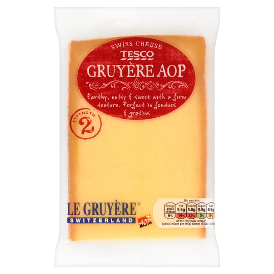Tesco Gruyère AOP Pełnotłusty twardy ser 195 g