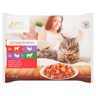 Tesco Pet Specialist Karma dla dorosłych kotów kawałki w sosie 4 x 100 g