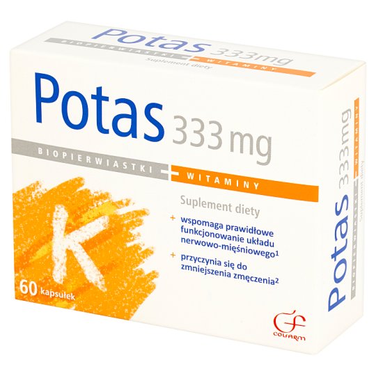 Colfarm Potas 333 mg Suplement diety 60 kapsułek