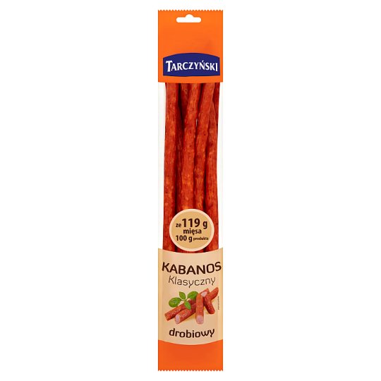 Tarczyński Kabanos Klasyczny drobiowy z dodatkiem wieprzowiny 450 g