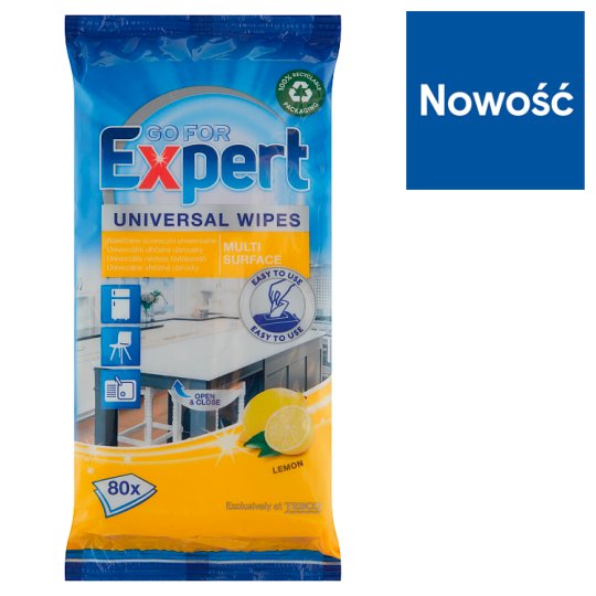 Go for Expert Lemon Nawilżane ściereczki uniwersalne 80 sztuk